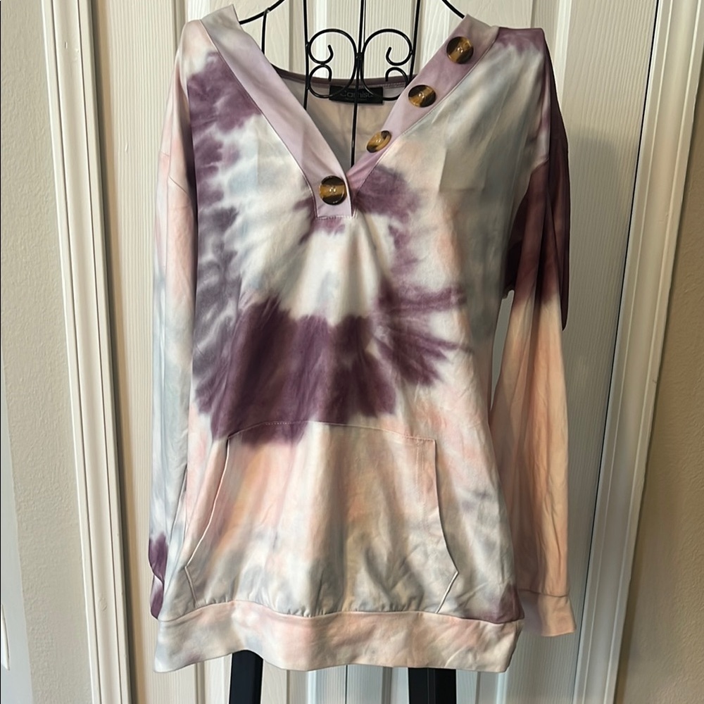 Purple and Pink Lightweight Long Sleeve Sweatshirt